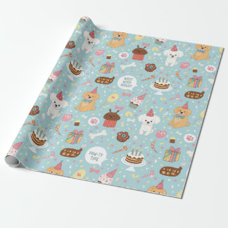 Pawty Time! Dog Birthday Wrapping Paper