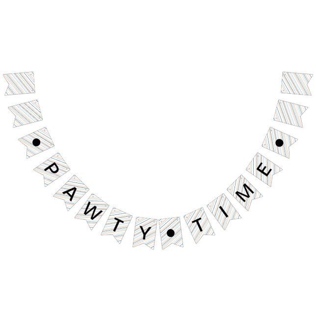 Pawty Time Fun Striped Dog Pet Birthday Bunting (All)