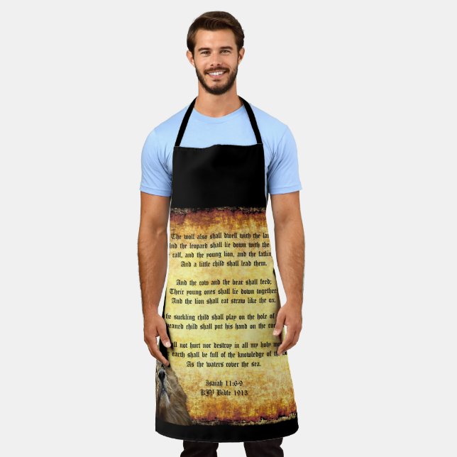 Pax Christos, Lion with Isaiah 11:6-9 Apron (Worn)