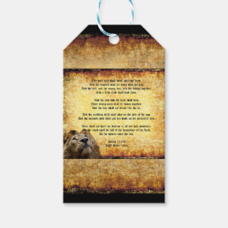 Pax Christos, Lion with Isaiah 11:6-9 Gift Tags