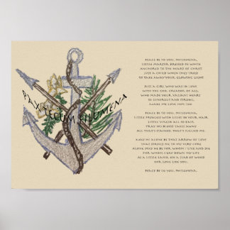 Pax Tecum Filumena with Poem Poster