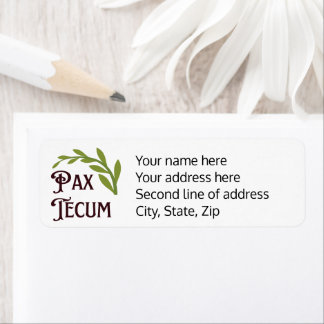 Pax Tecum Peace Latin Mass Catholic Return Address Return Address Label