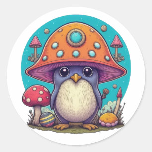 Paxillus Penguin Classic Round Sticker