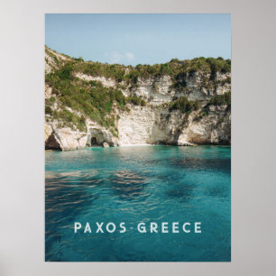 Paxos Blue Caves Turquoise sea, Greece photo Poster