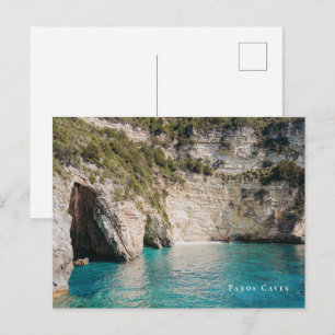 Paxos Caves Greece Coastal Postcard