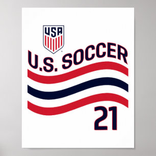 Paxten Aaronson 21 White Usmnt Officially Licensed Poster