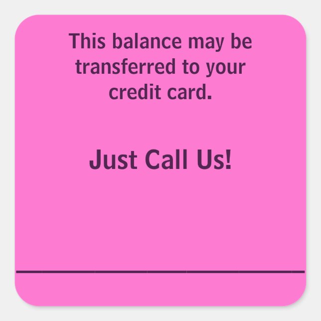 Pay By Credit Card Billing Stickers (Front)