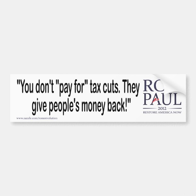 Pay for tax cuts bumper sticker (Front)