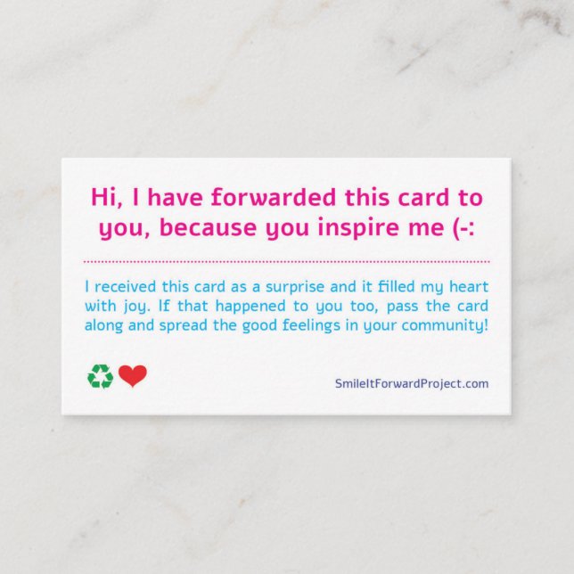 Pay it Forward Cards (Front)
