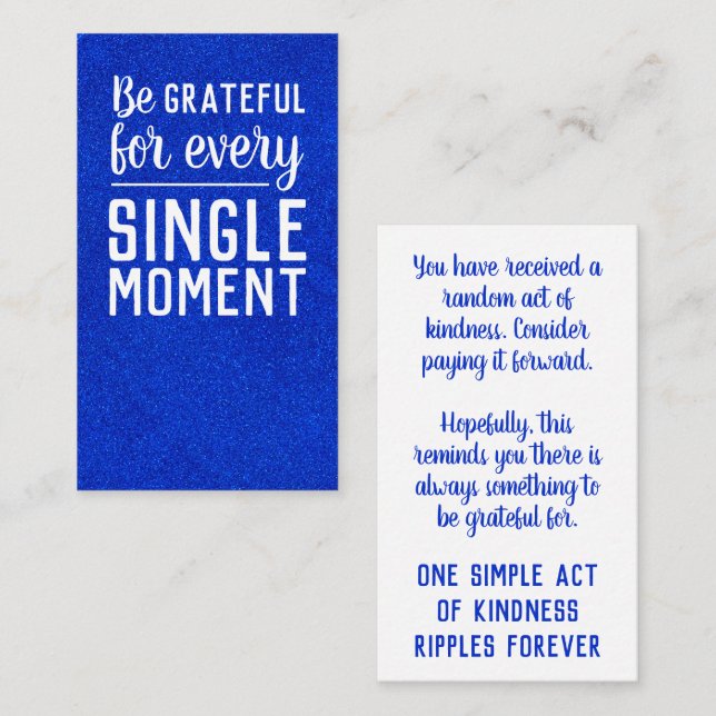 Pay it Forward Gratitude Random Act of Kindness Business Card (Front/Back)