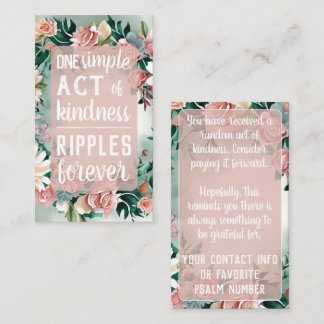 Pay it Forward Random Act Kindness Pastel Floral Business Card