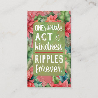 Pay it Forward Random Act of Kindness Poinsettia Business Card