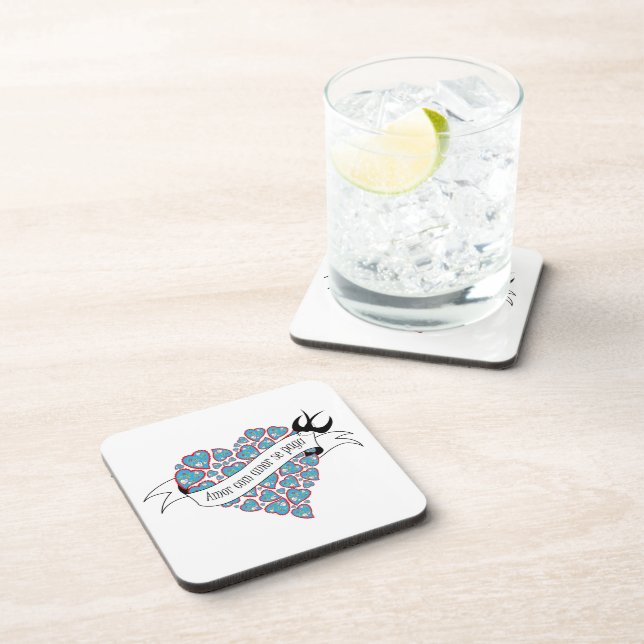 Pay love with love illustrated Portuguese proverb Coaster (Right Side)
