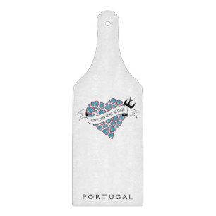 Pay love with love illustrated Portuguese proverb Cutting Board