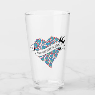 Pay love with love illustrated Portuguese proverb Glass