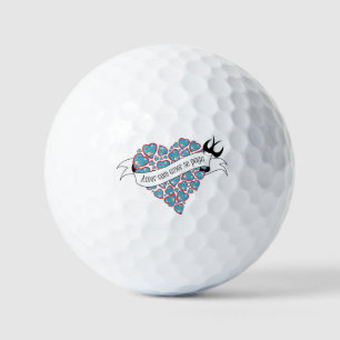 Pay love with love illustrated Portuguese proverb Golf Balls