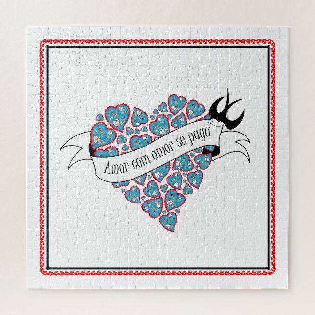 Pay love with love illustrated Portuguese proverb Jigsaw Puzzle (Vertical)
