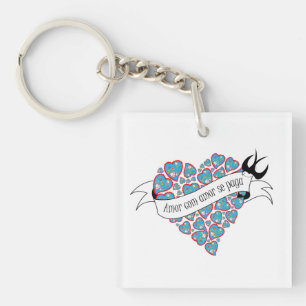 Pay love with love illustrated Portuguese proverb Key Ring