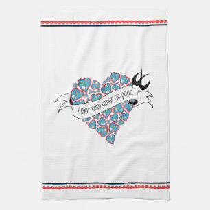 Pay love with love illustrated Portuguese proverb Tea Towel