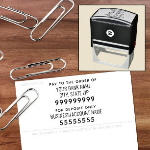 Pay to the Order of For Deposit Only Self-inking S Stamp