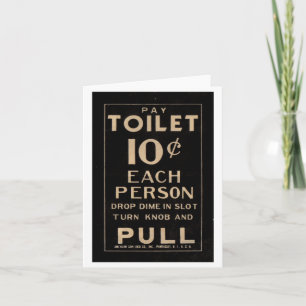 Pay Toilet Note Card