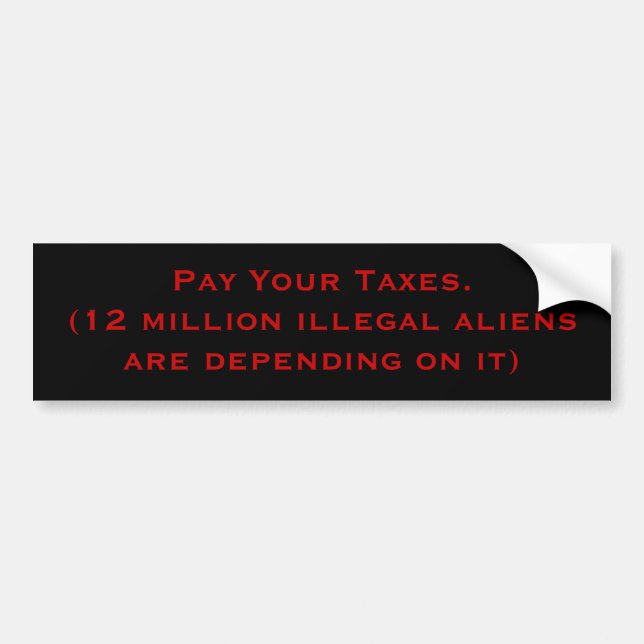 Pay Your Taxes Bumper Sticker (Front)