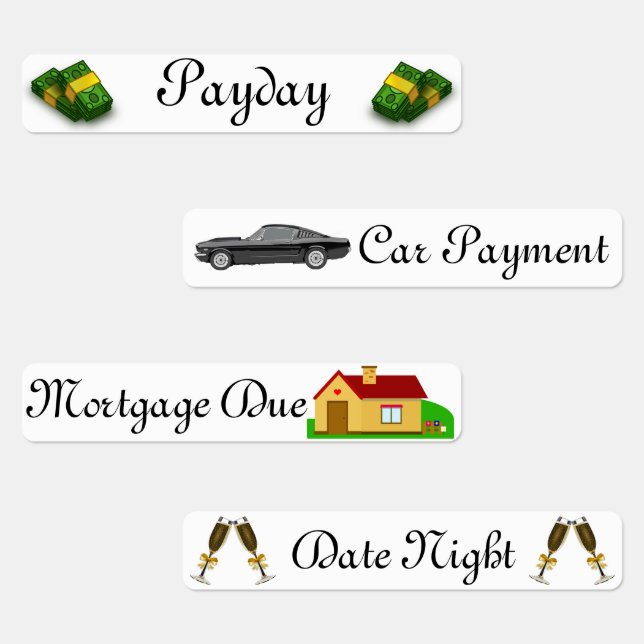 Payday, Car Payment, Mortgage Due, Date Night (Group)