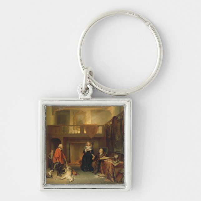 Paying the Tithe (oil on panel) Key Ring (Front)