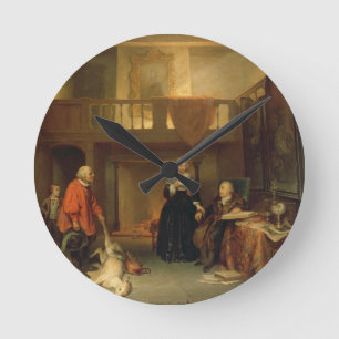 Paying the Tithe (oil on panel) Round Clock