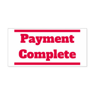 "Payment Complete" and Solid Lines Rubber Stamp