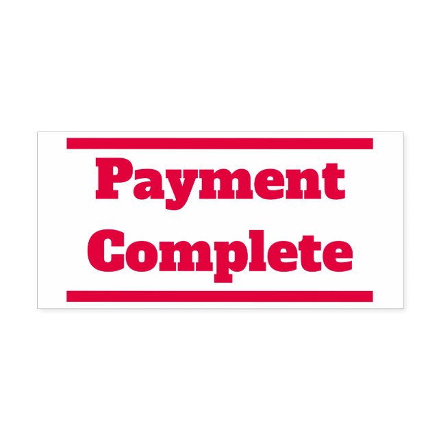 "Payment Complete" and Solid Lines Rubber Stamp (Design)