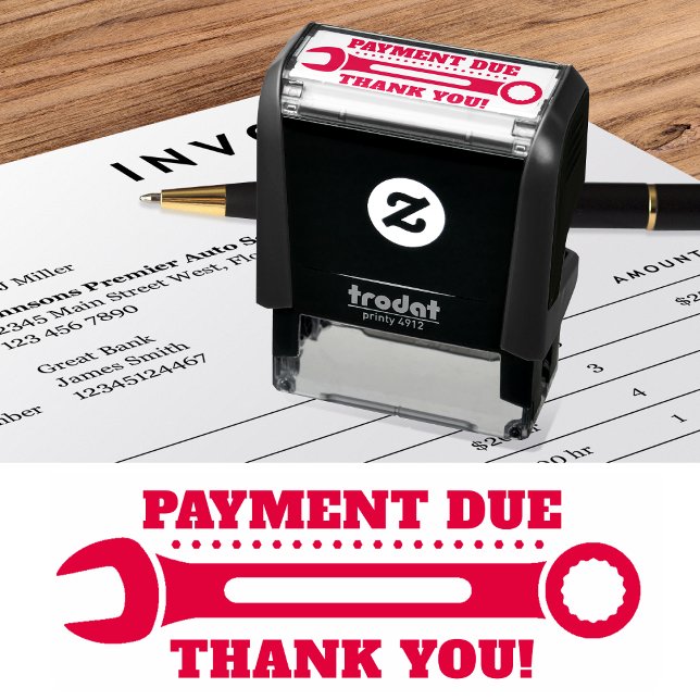Payment Due Thank you! WRENCH Self-inking Stamp (Creator Uploaded)