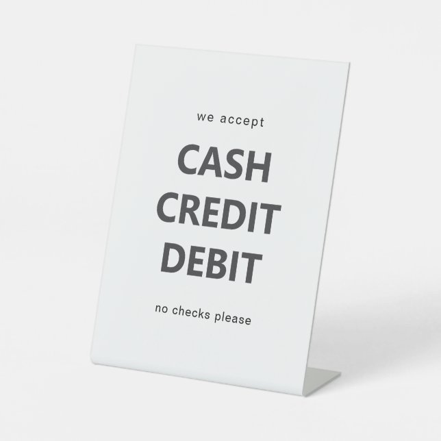 Payment Method Business Professional Modern Pedestal Sign (Front)