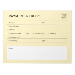 Payment Receipt Business Logo Notepad
