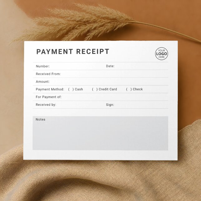 Payment Receipt Business Logo Notepad (Creator Uploaded)