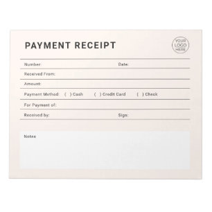 Payment Receipt Business Logo Notepad