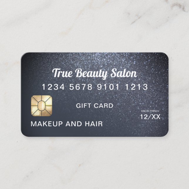 Payne Grey Glitter Credit Card Gift Certificate (Front)