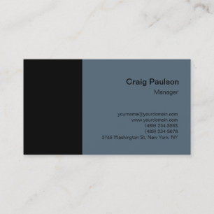 Payne's Grey Black Plain Simple Business Card