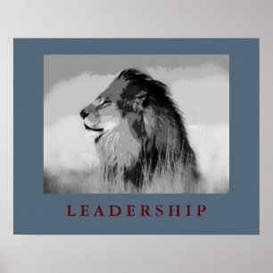 Payne's Grey Motivational Leadership Lion Poster