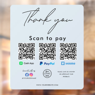Paypal Cash App Venmo QR Code Logo Thank you
