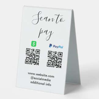 Paypal Cashapp scan to pay QR add business name lo