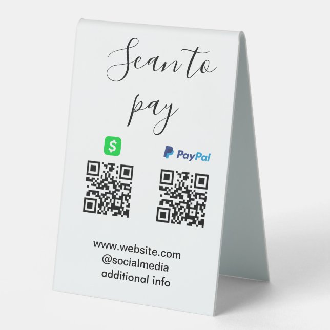 Paypal Cashapp scan to pay QR add business name lo (Front)