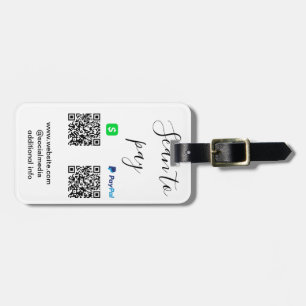Paypal Cashapp scan to pay QR add business name lo Luggage Tag
