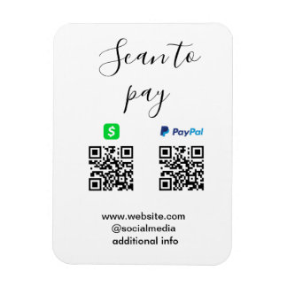 Paypal Cashapp scan to pay QR add business name lo Magnet