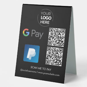Paypal G Pay QR Code Payment Scan to Pay Black