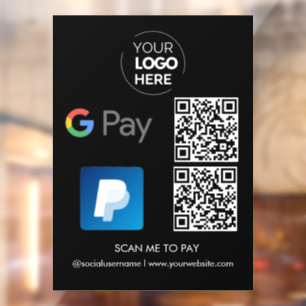 Paypal G Pay QR Code Payment Scan to Pay Black