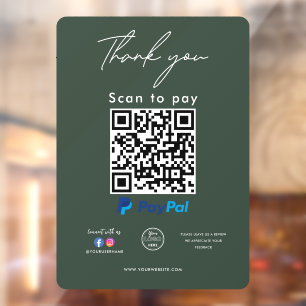 Paypal QR Code Logo Thank you Scan to Pay
