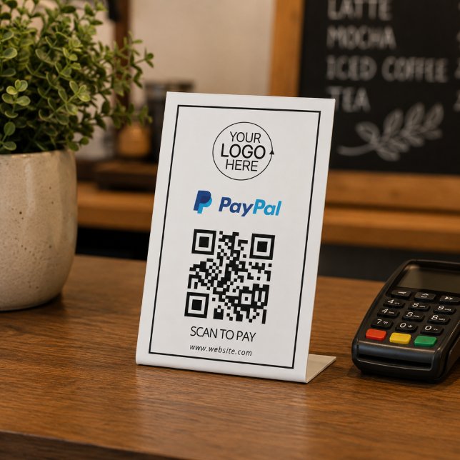 PayPal QR Code Payment Add Logo Contactless  Pedestal Sign (PayPal QR Code Payment Add Logo Contactless Pedestal Sign)