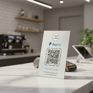 Paypal QR Code Payment Scan to Pay Business Logo Pedestal Sign