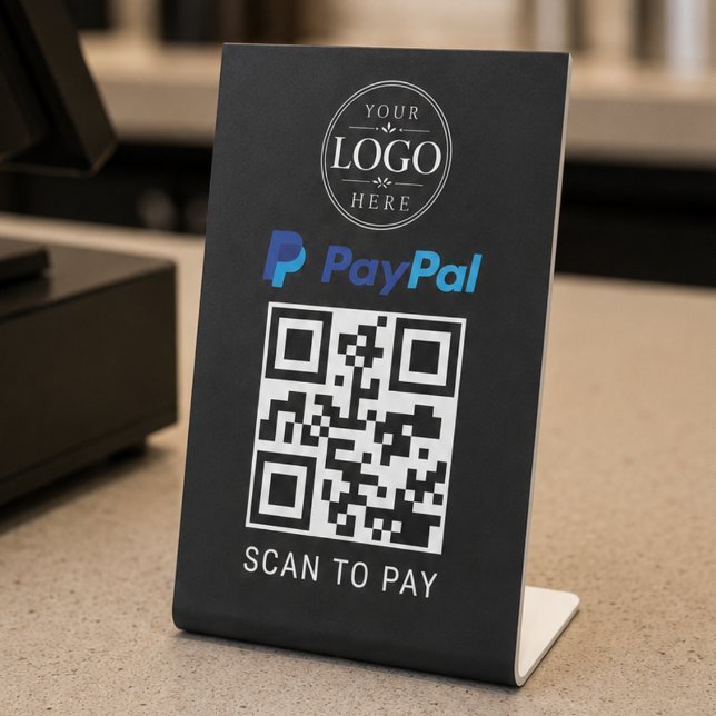 Paypal Scan to Pay Tabletop Display Pedestal Sign (Creator Uploaded)